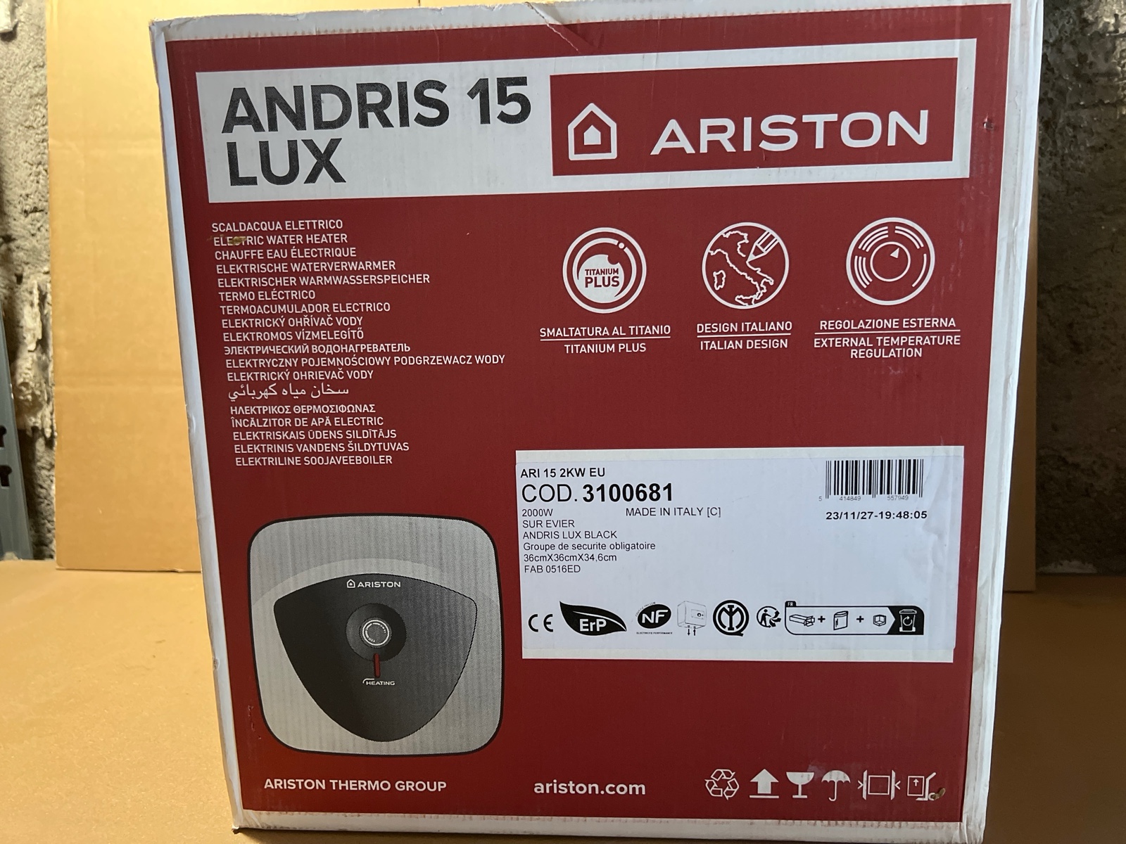 Ariston Andris 15 Lux – chauffe-eau électrique