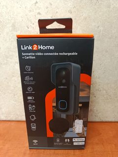 Link2Home Sonnette vidéo connectée rechargeable + carillon