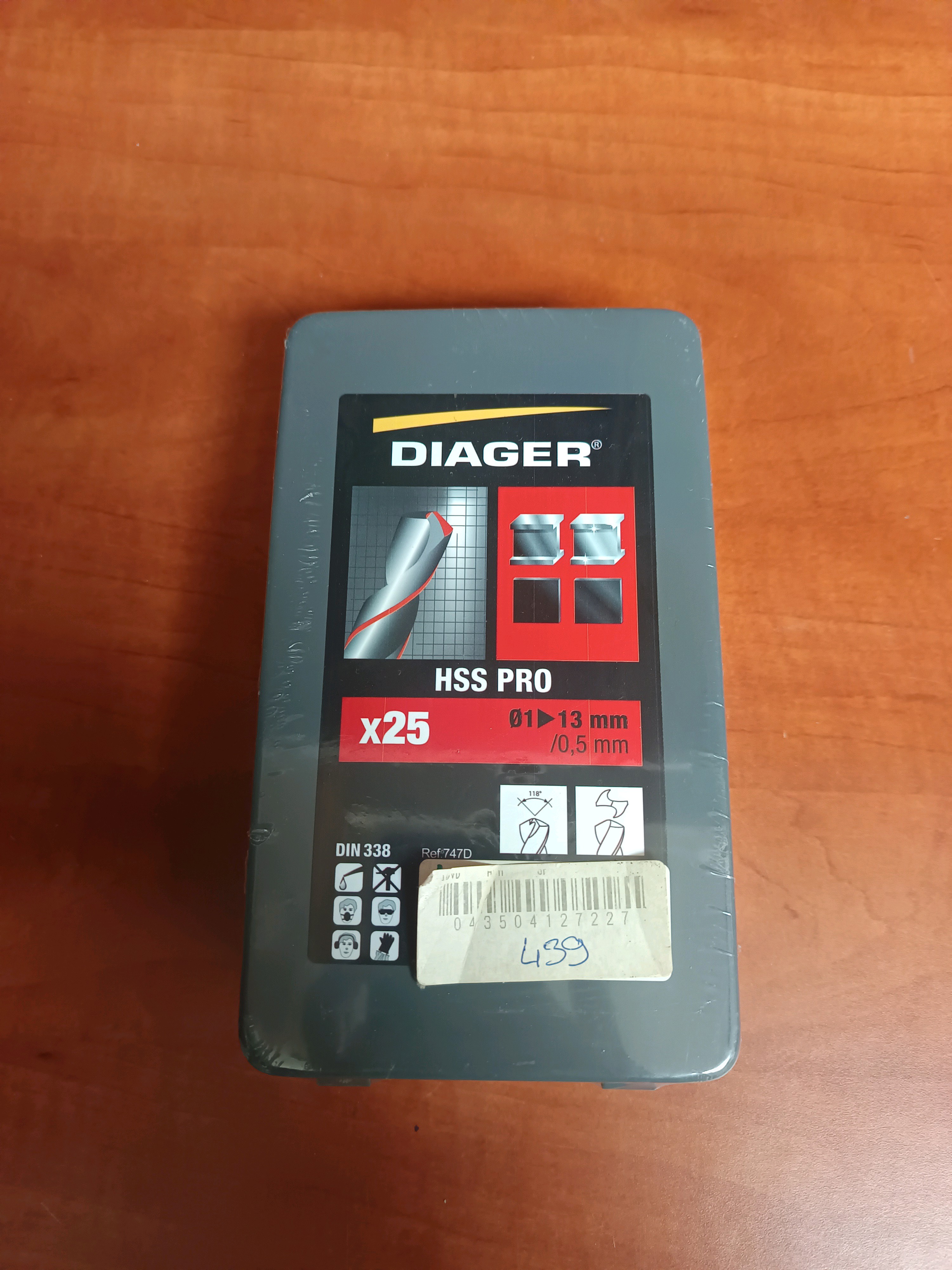 Coffret de forets HSS Diager HSS Pro x25 Ø 1 à 13 mm (pas 0,5 mm), DIN 338