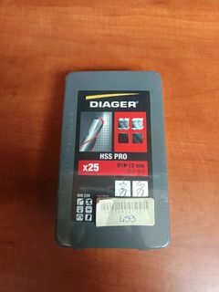 Coffret de forets HSS Diager HSS Pro x25 Ø 1 à 13 mm (pas 0,5 mm), DIN 338