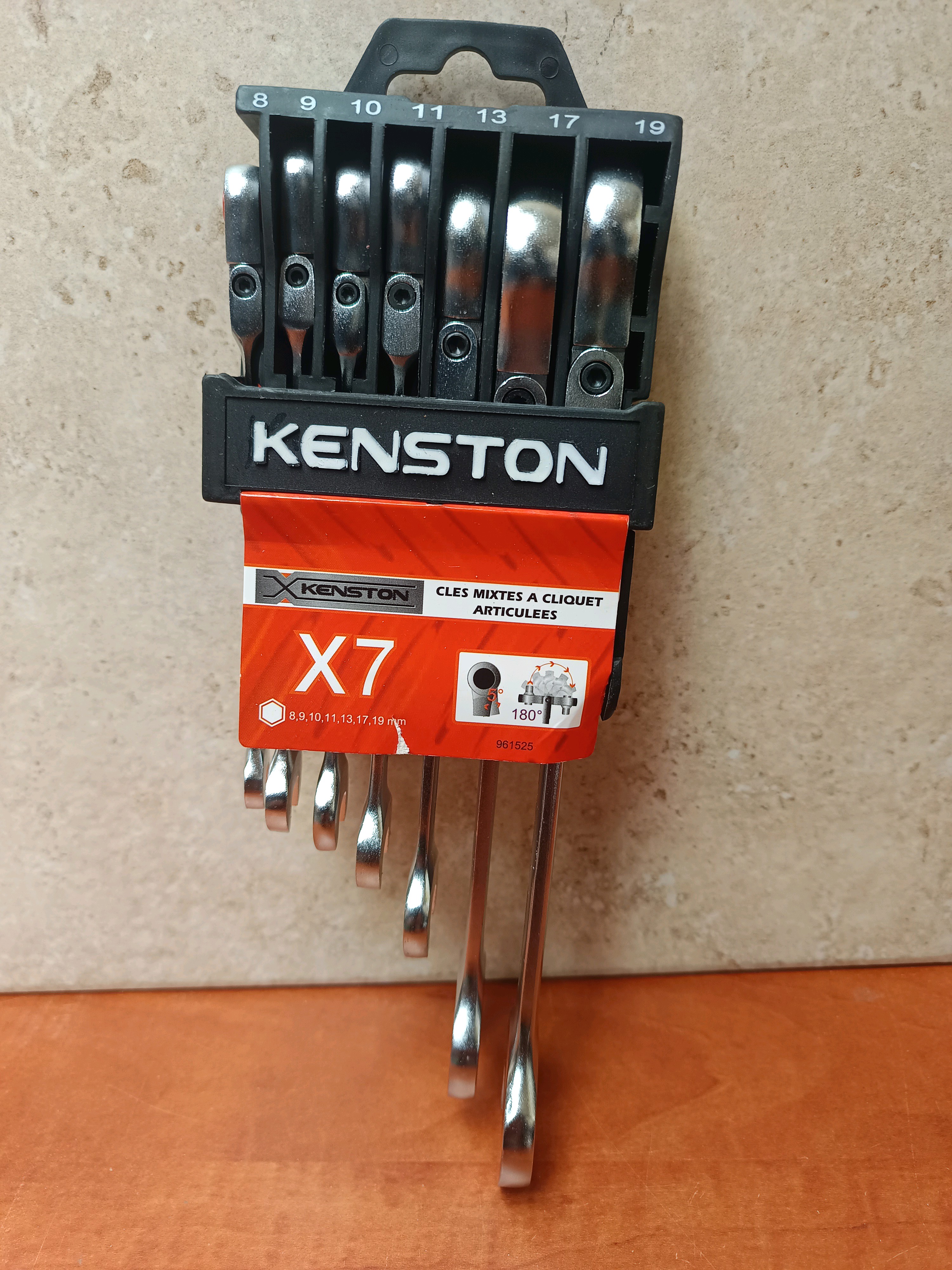 Kenston X7 jeu de clés mixtes à cliquet articulées (8, 9, 10, 11, 13, 17, 19 mm)