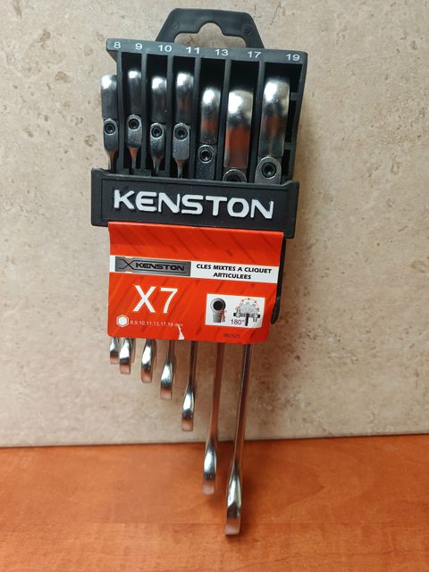 Kenston X7 jeu de clés mixtes à cliquet articulées (8, 9, 10, 11, 13, 17, 19 mm)