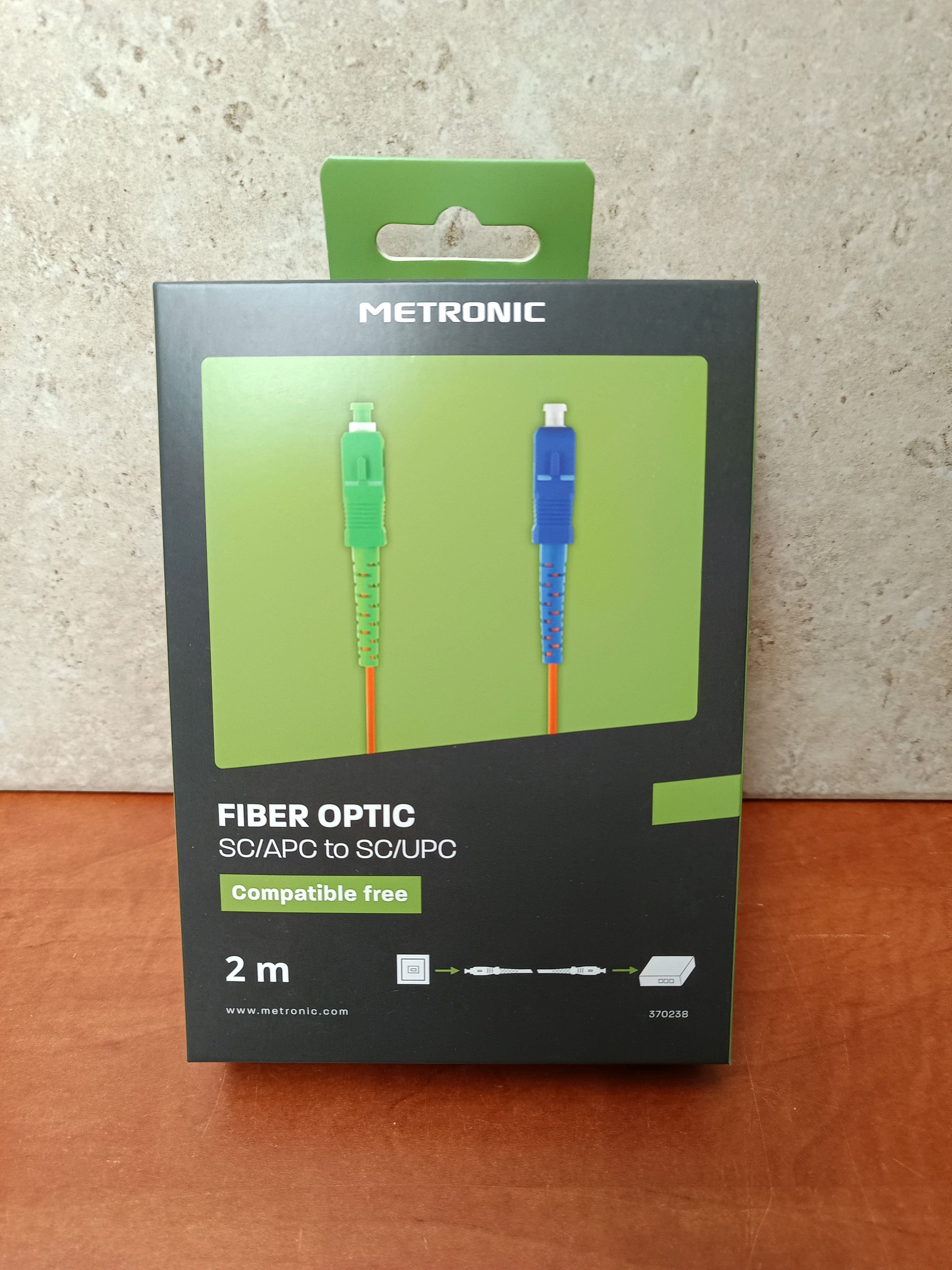 Metronic câble fibre optique SC/APC vers SC/UPC 2 m