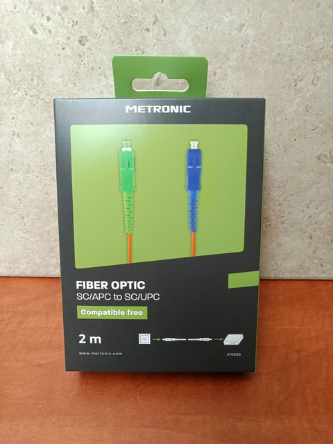 Metronic câble fibre optique SC/APC vers SC/UPC 2 m