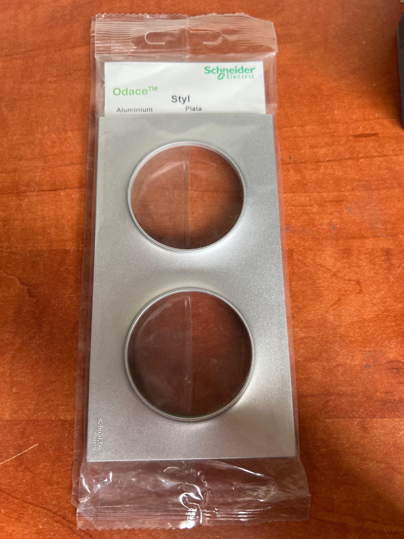 Schneider Electric Odace Styl plaque 2 postes aluminium