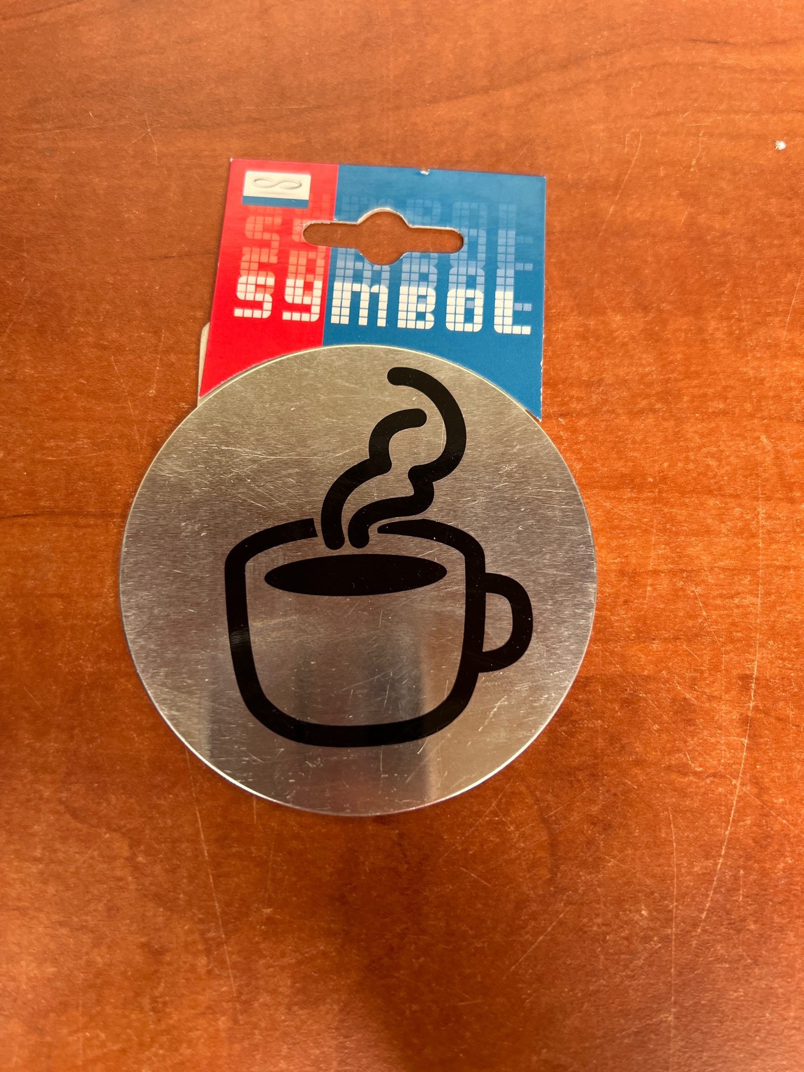 Symbol plaque signalétique ronde tasse de café