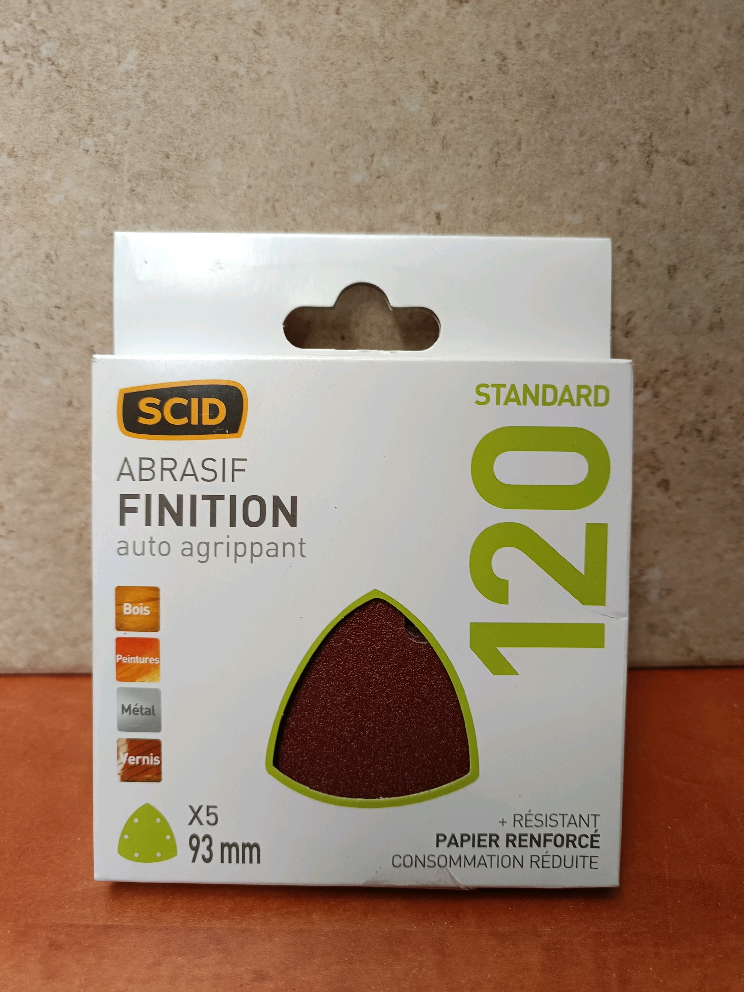 SCID abrasif finition auto-agrippant grain 120, 93 mm (x5)
