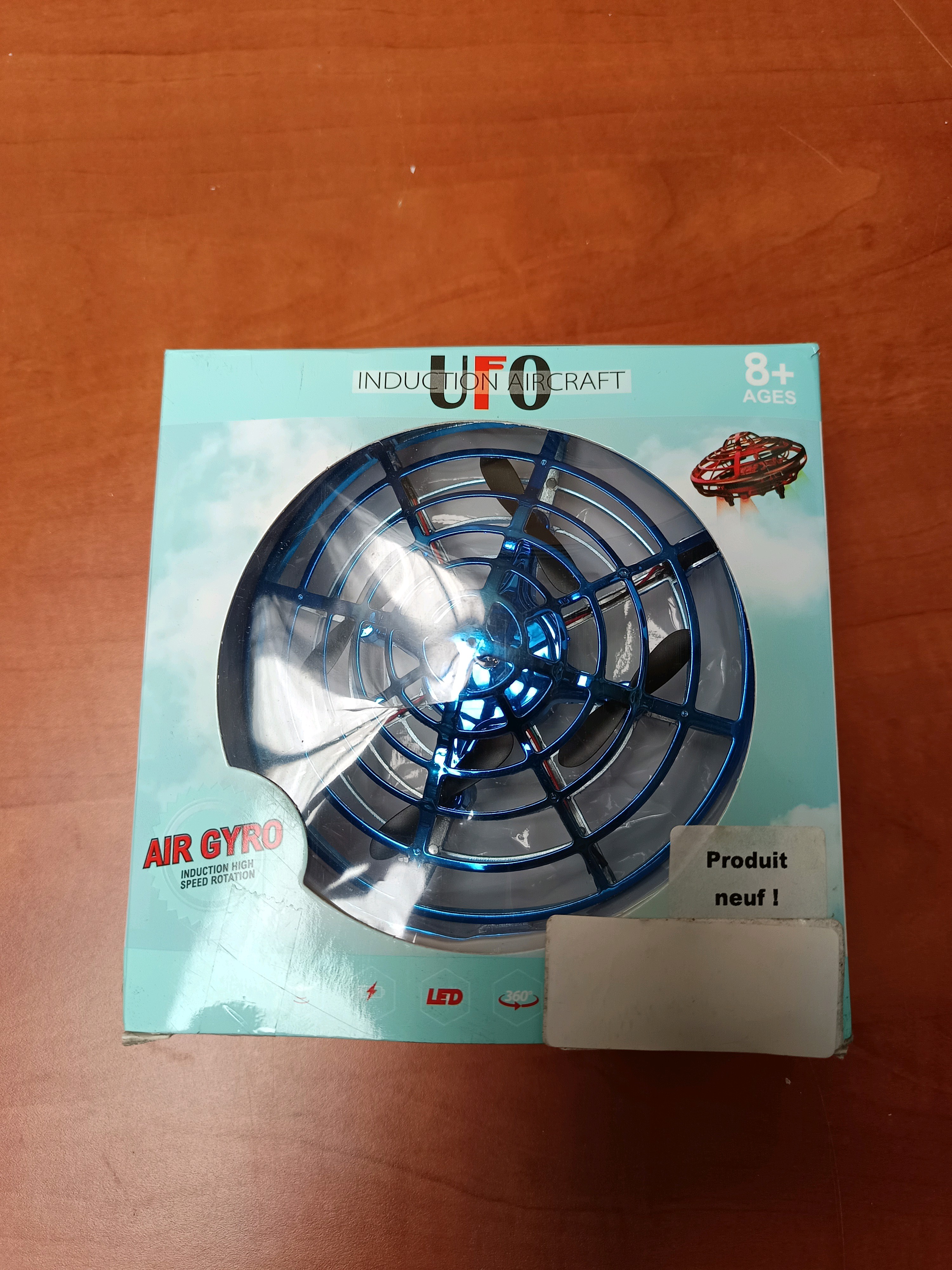 UFO Induction Aircraft Air Gyro – mini drone volant LED (bleu)