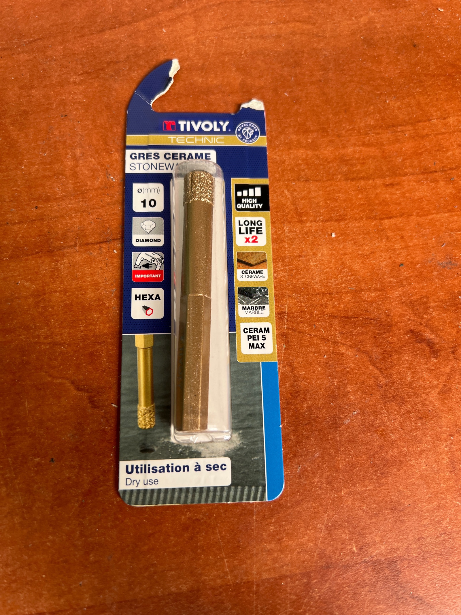 Tivoly Technic Ceram Pro Max foret grès cérame Ø10 HEXA (utilisation à sec)