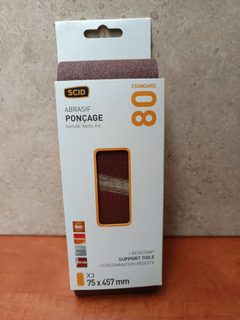SCID bande abrasive sans fin grain 80, 75 x 457 mm