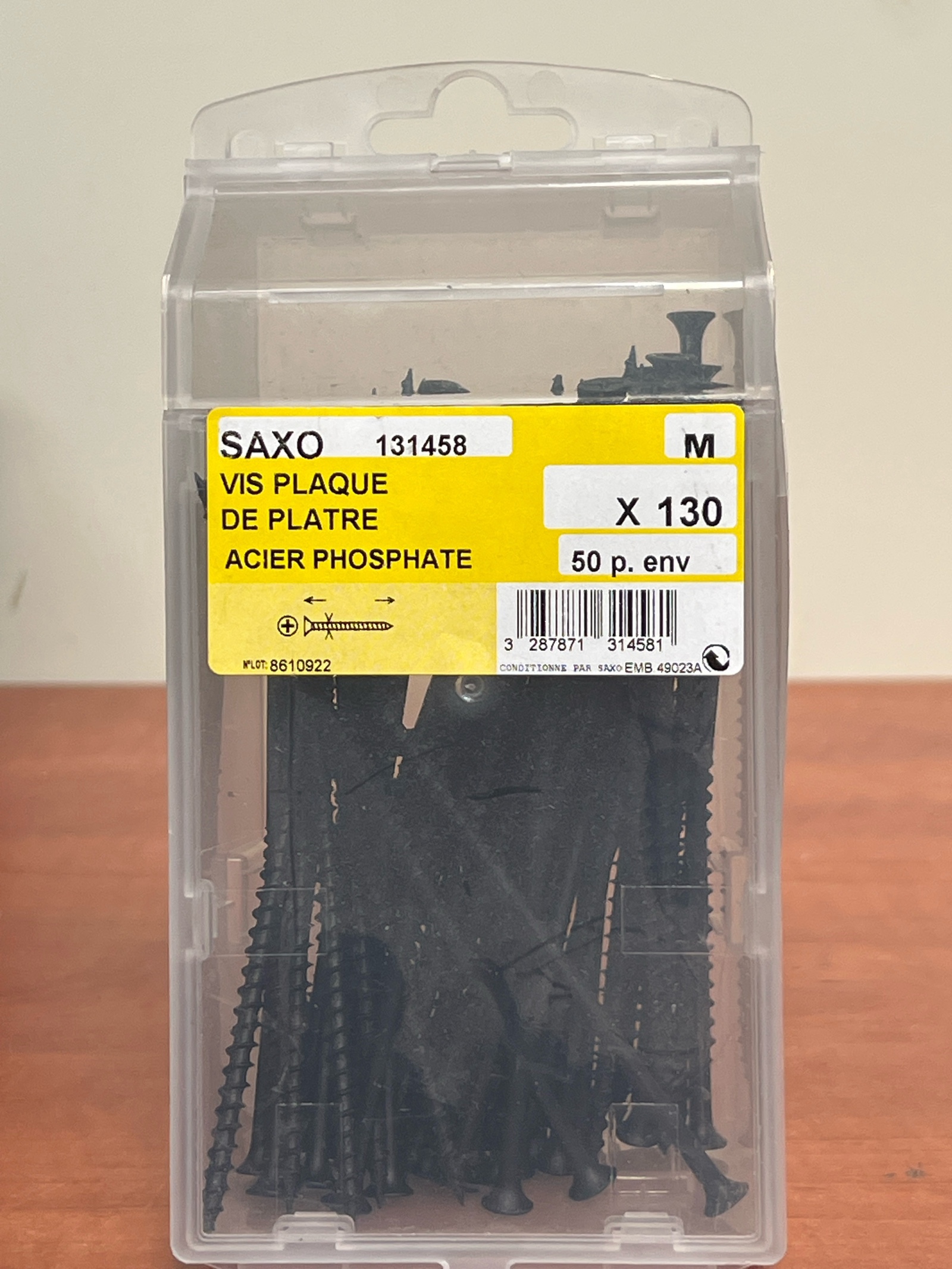 SAXO Vis plaque de plâtre acier phosphaté X 130 (131458)