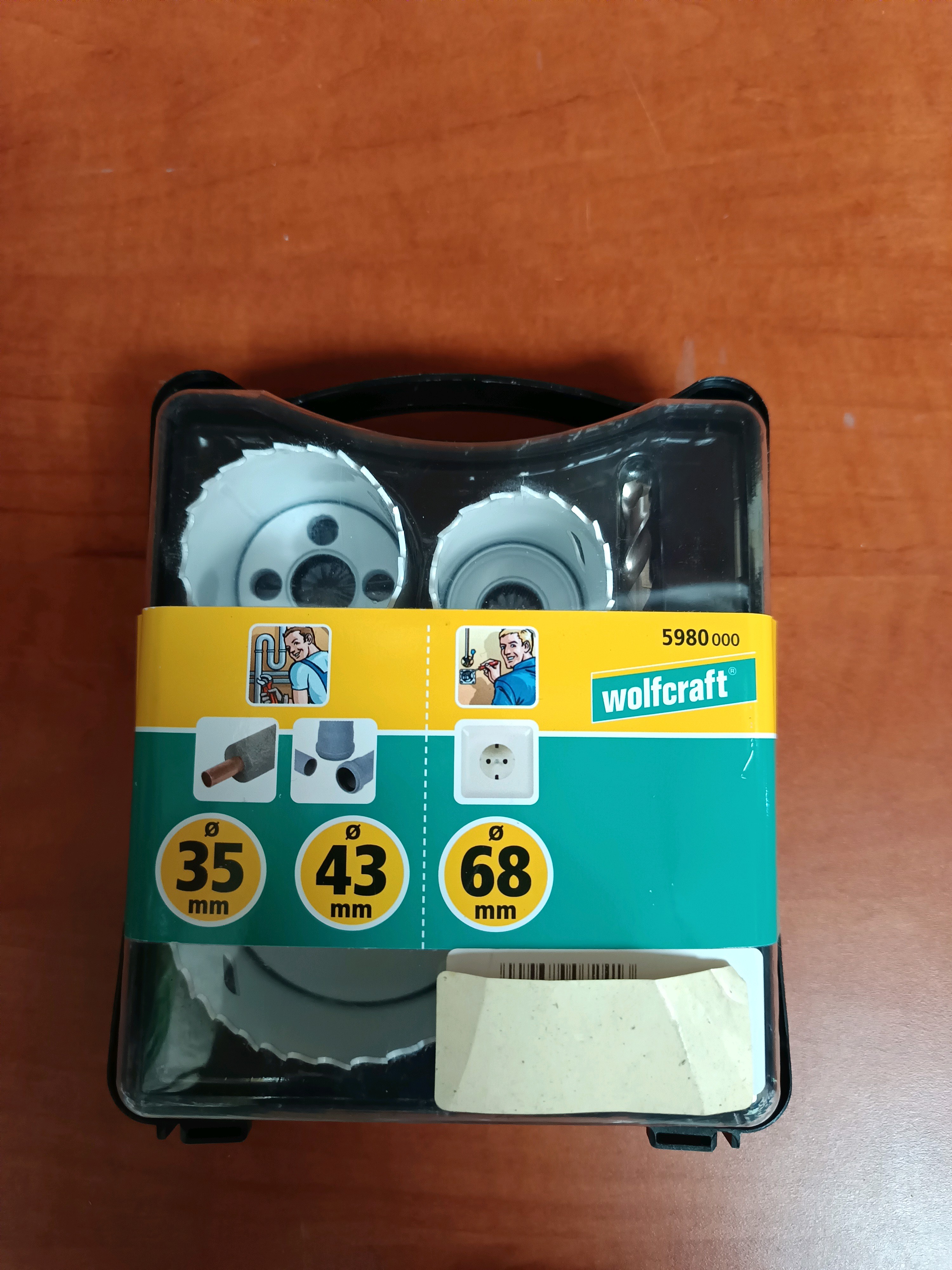 wolfcraft 5980 000 – Coffret de scies cloches 35/43/68 mm