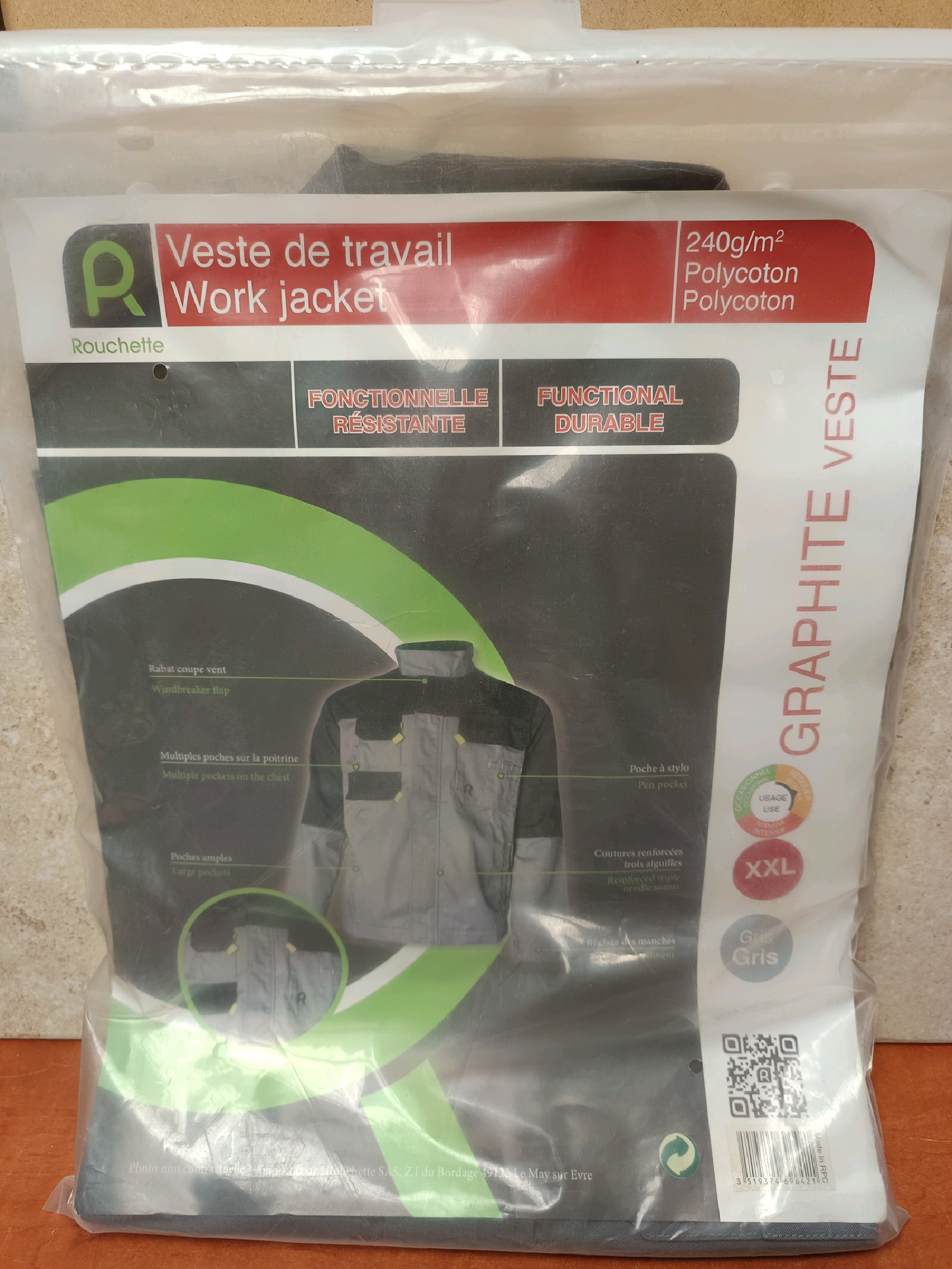 Rouchette Veste de travail Graphite - Gris - XXL