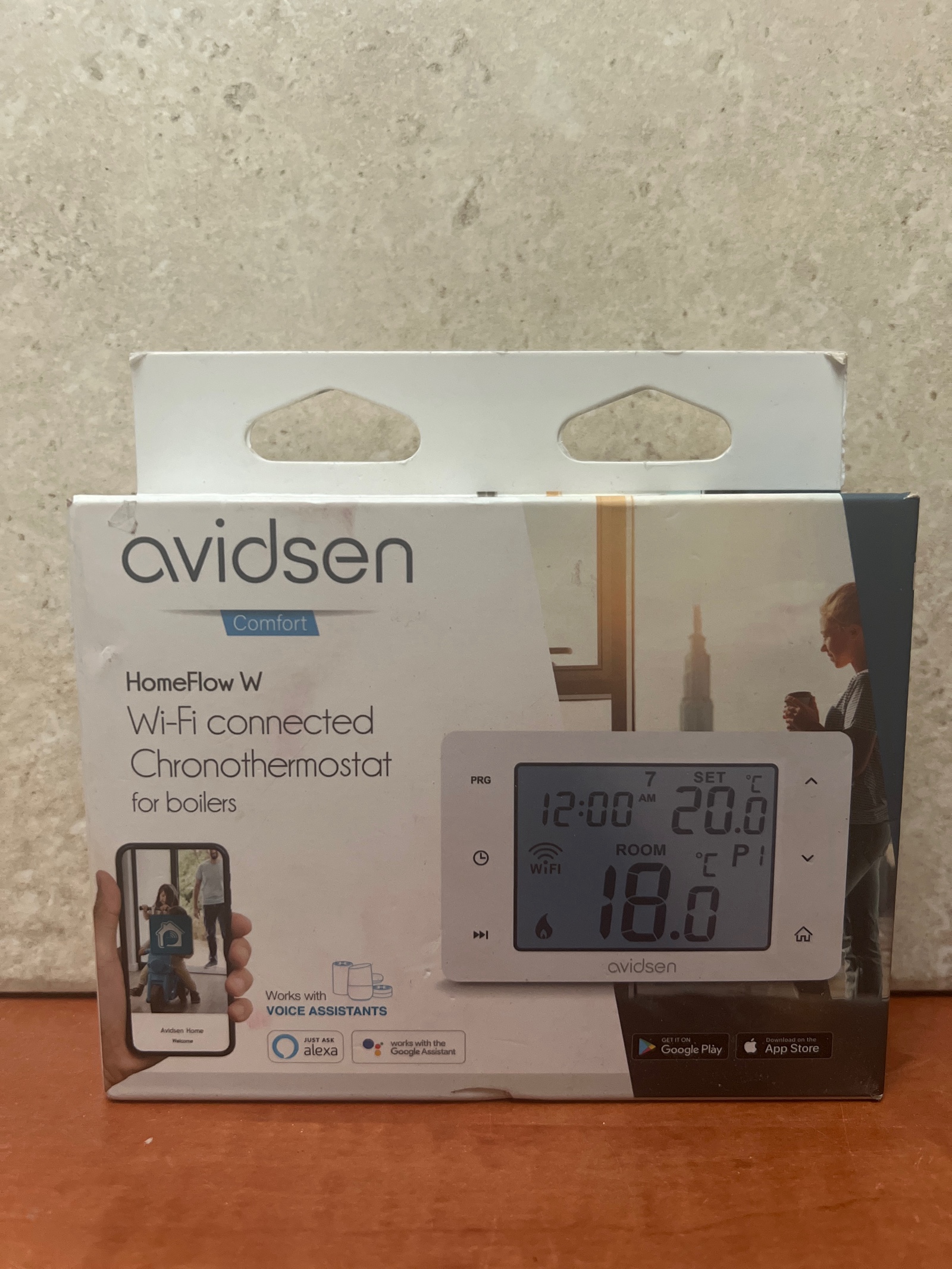 Thermostat connecté filaire Avidsen HomeFlow W pour chaudière et pompe à chaleur non réversible