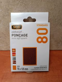 SCID Abrasif de ponçage auto-agrippant grain 80 Standard (70 x 125 mm)