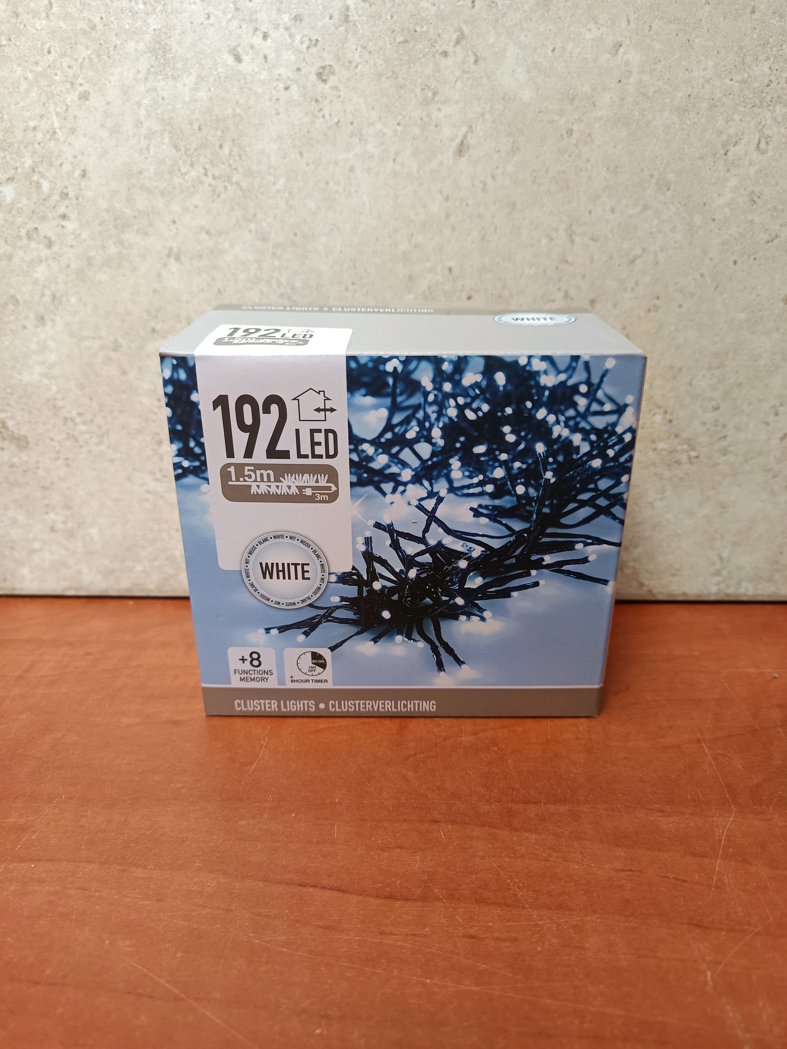 Guirlande lumineuse 192 LED 1,5 m – blanc (cluster lights)