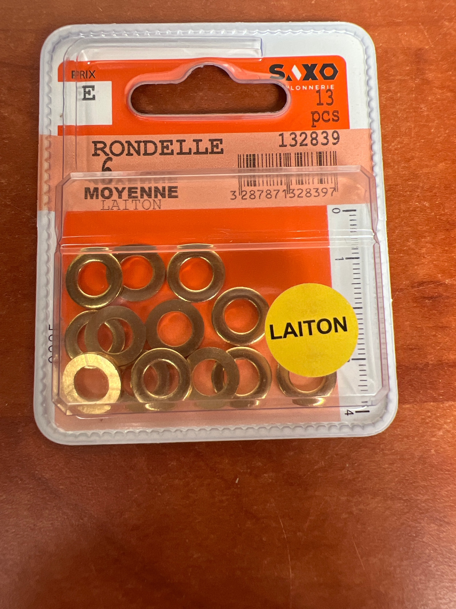 SAXO rondelles laiton moyennes 6 mm (13 pièces) - réf 132839
