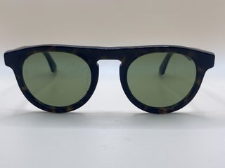 Lunettes de soleil rondes - monture écaille, verres verts