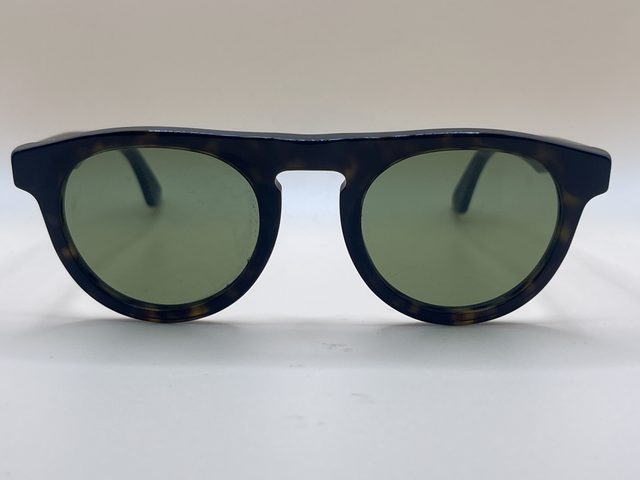 Lunettes de soleil rondes - monture écaille, verres verts