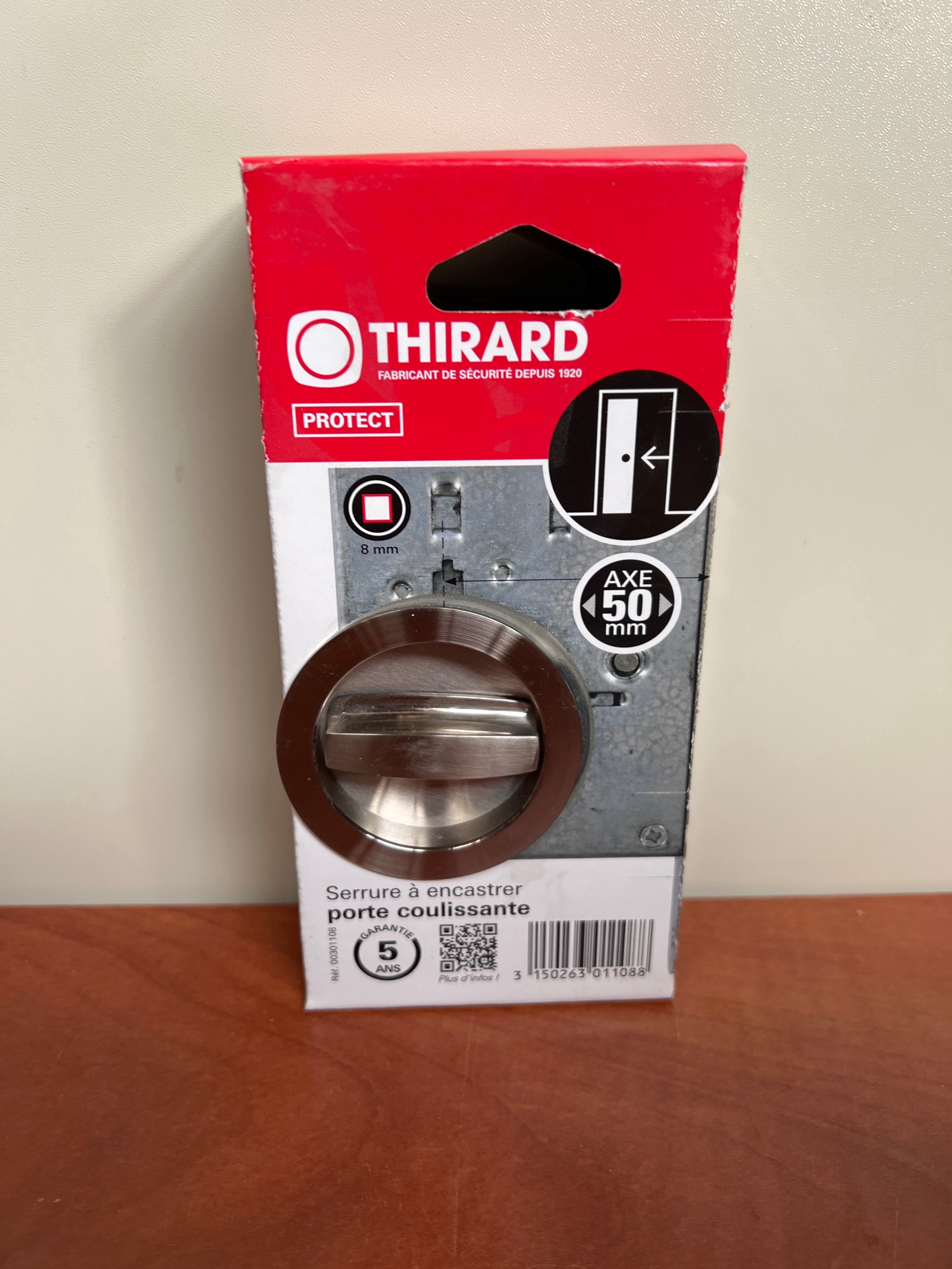 Thirard serrure à encastrer pour porte coulissante – axe 50 mm
