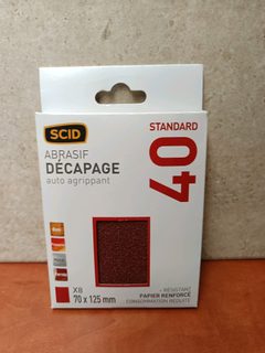 SCID abrasif décapage auto-agrippant Standard grain 40 (x8, 70 x 125 mm)
