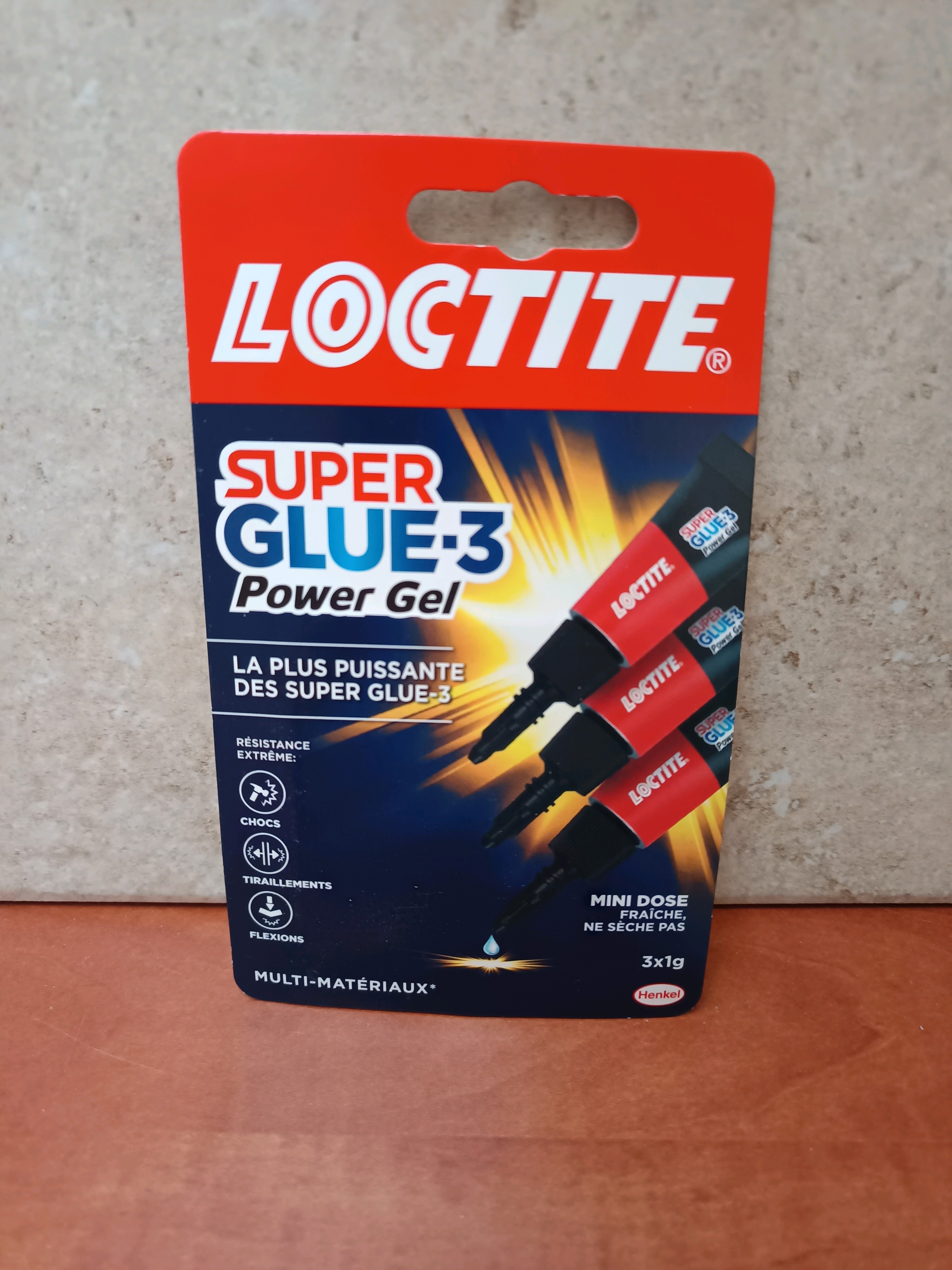 Loctite Super Glue-3 Power Gel multi-matériaux – 3 x 1 g