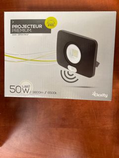 Elexity Projecteur Premium LED 50W avec détecteur IP65 (3800 lm, 6500K)