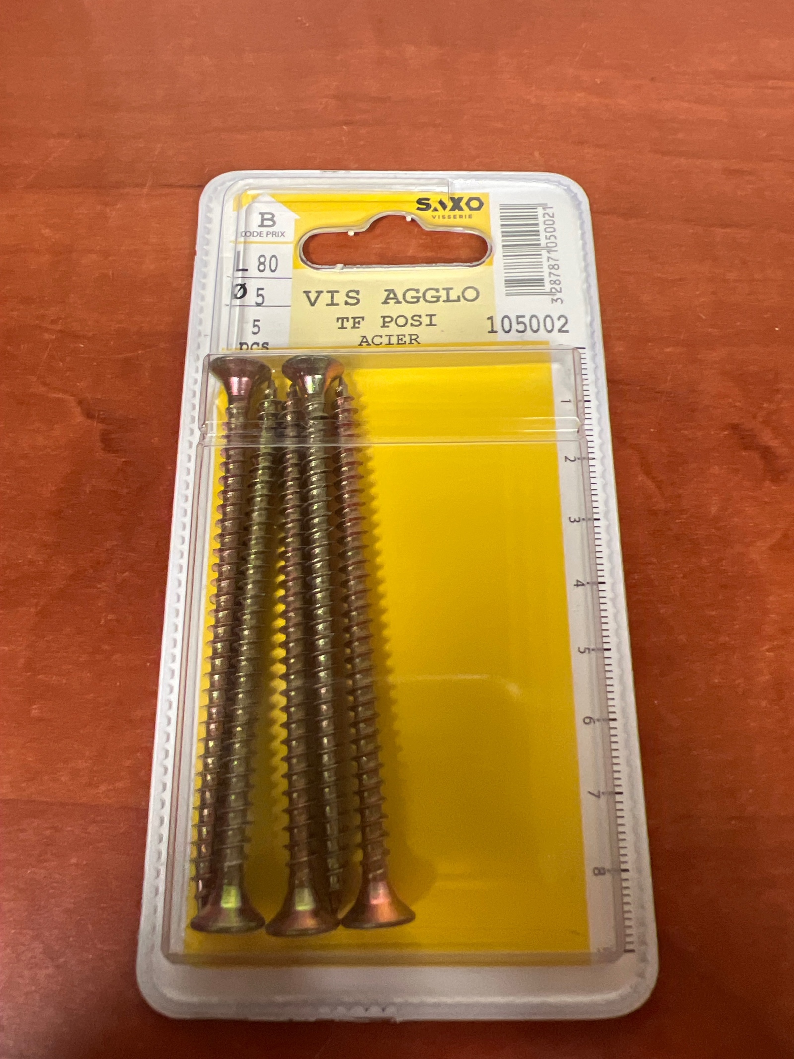 SAXO Vis agglo TF Posi acier 5x80 mm (105002)