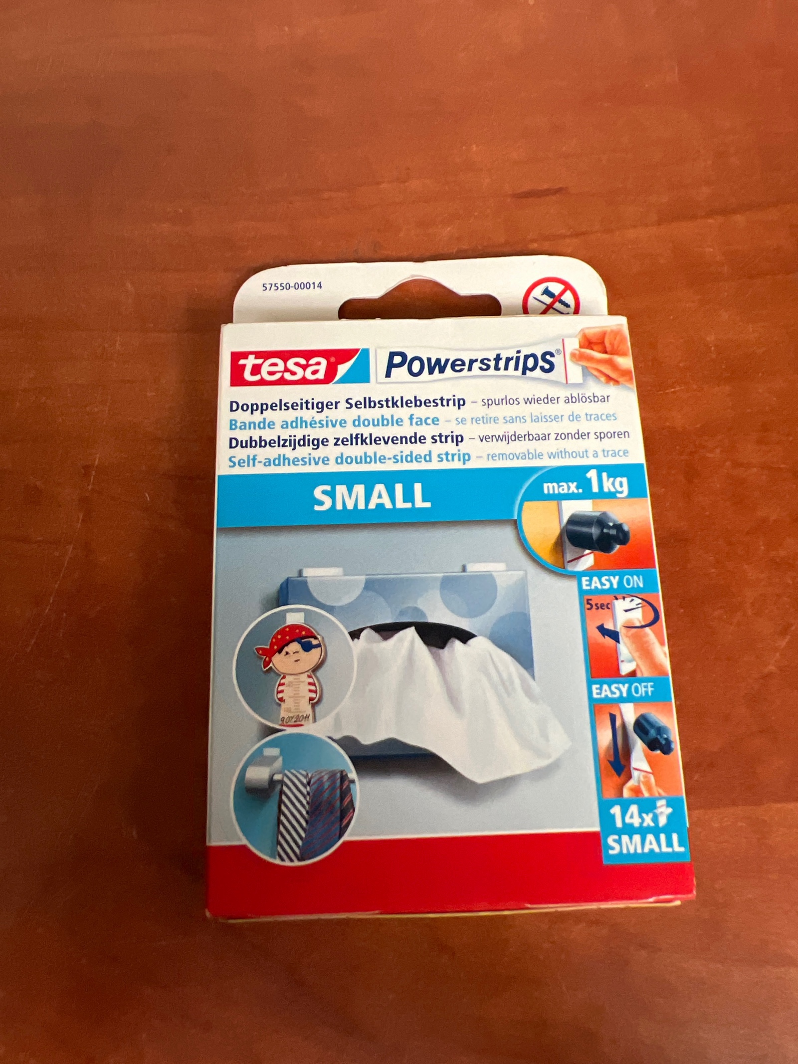 tesa Powerstrips Small – bandes adhésives double face (max 1 kg), 14 pièces