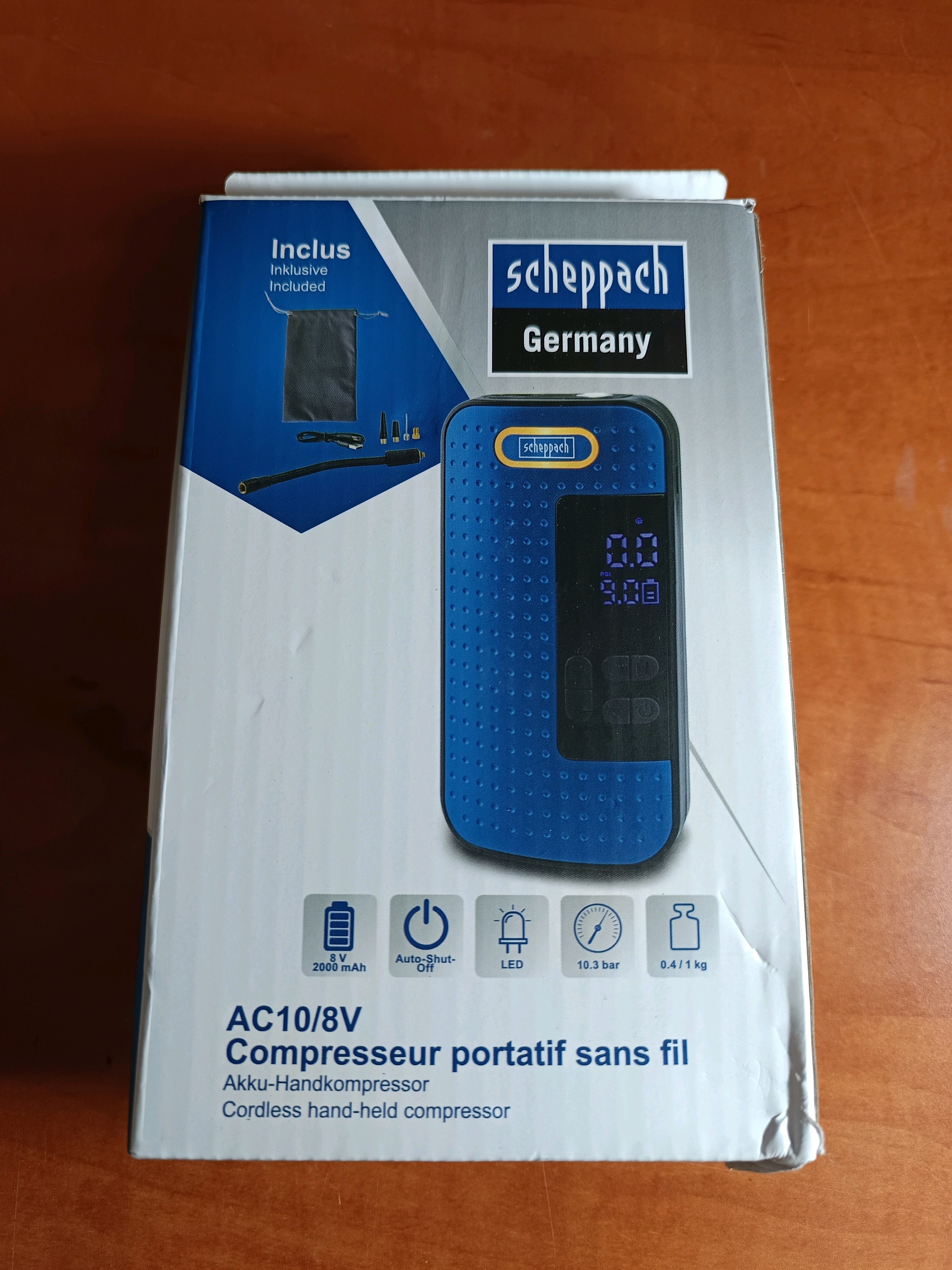 Scheppach AC10/8V compresseur portatif sans fil