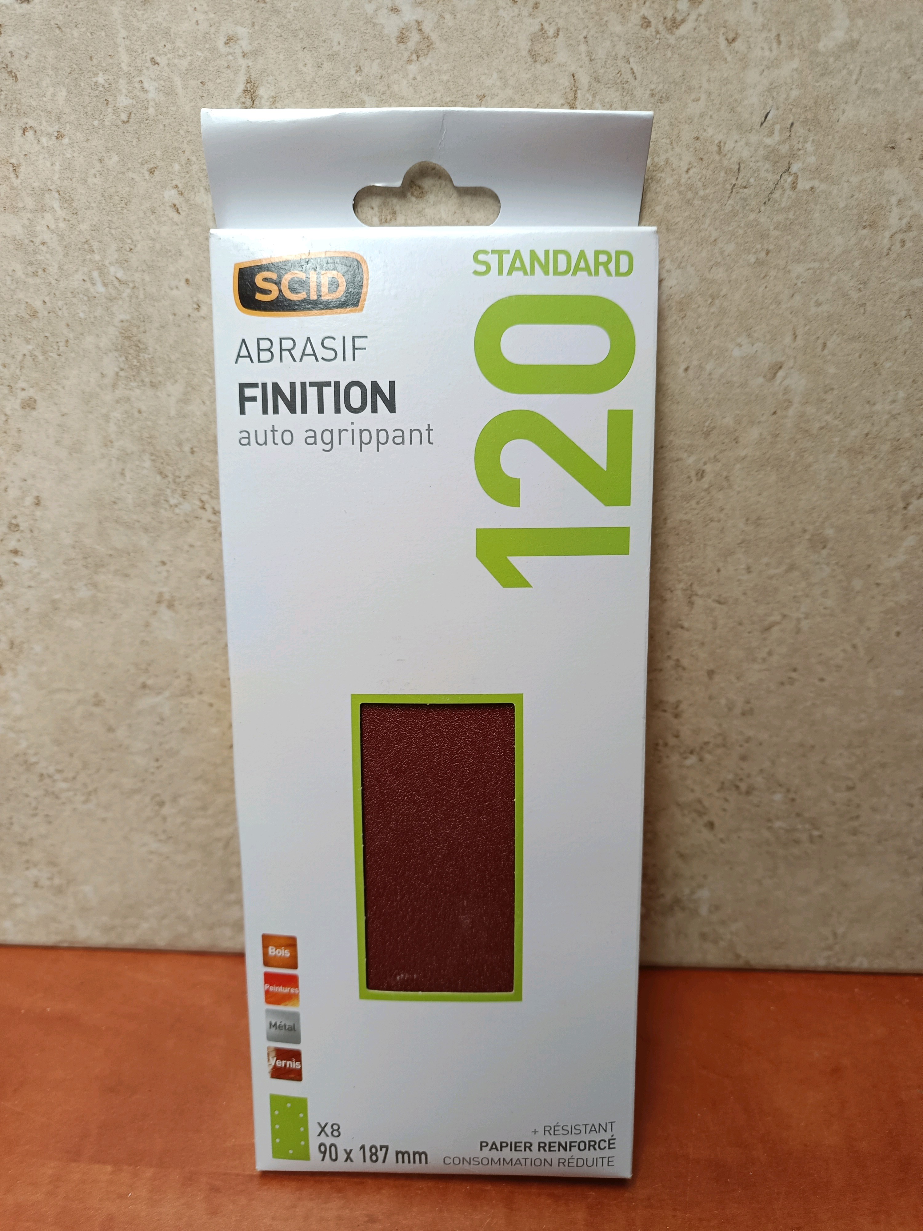 SCID abrasif finition auto-agrippant grain 120, 90 x 187 mm