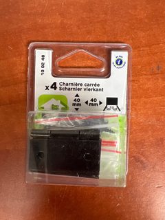 Charnières carrées 40 x 40 mm (x4) - noir