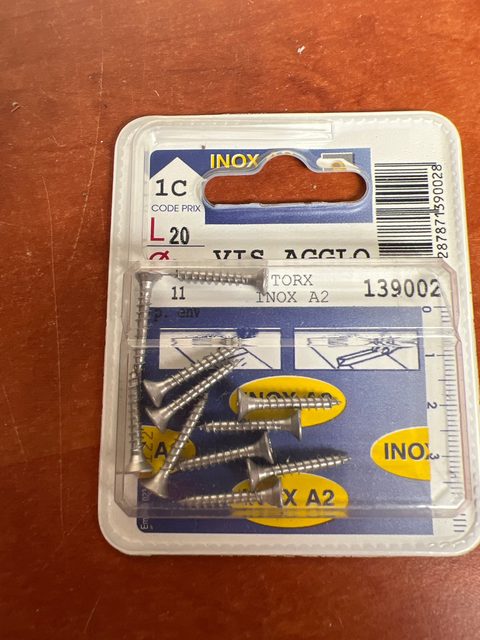 Vis agglo Torx inox A2 20 mm
