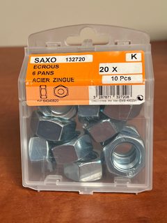 SAXO 132720 écrous 6 pans acier zingué 20 X