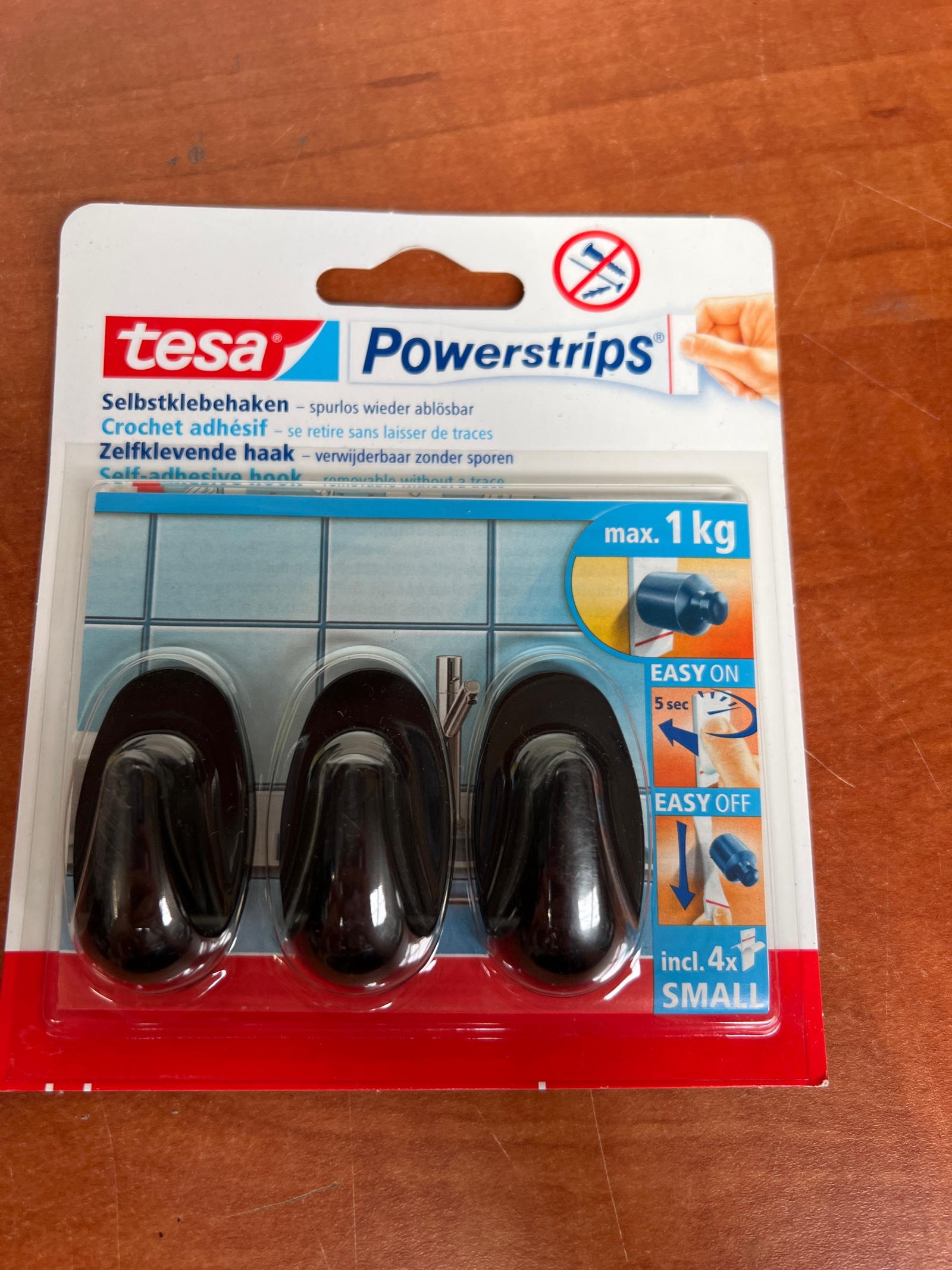 tesa Powerstrips – Crochets adhésifs Small noirs
