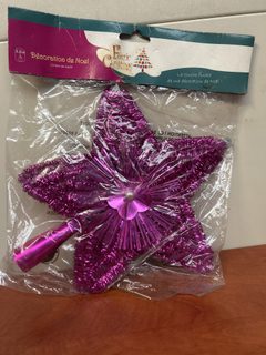 Étoile pour cime de sapin rose fuchsia – décoration de Noël