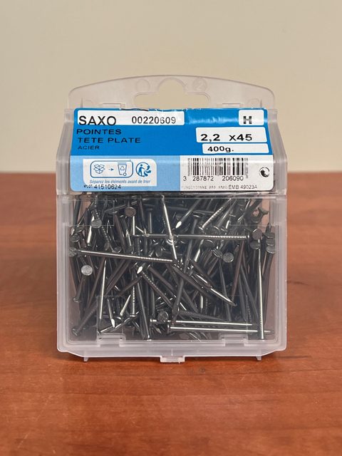 SAXO Pointes tête plate acier 2,2 x 45 (400 g)