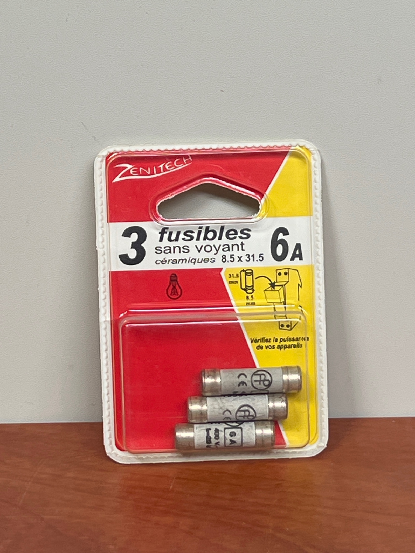 Zenitech 3 fusibles céramiques 6A 8.5 x 31.5 (sans voyant)