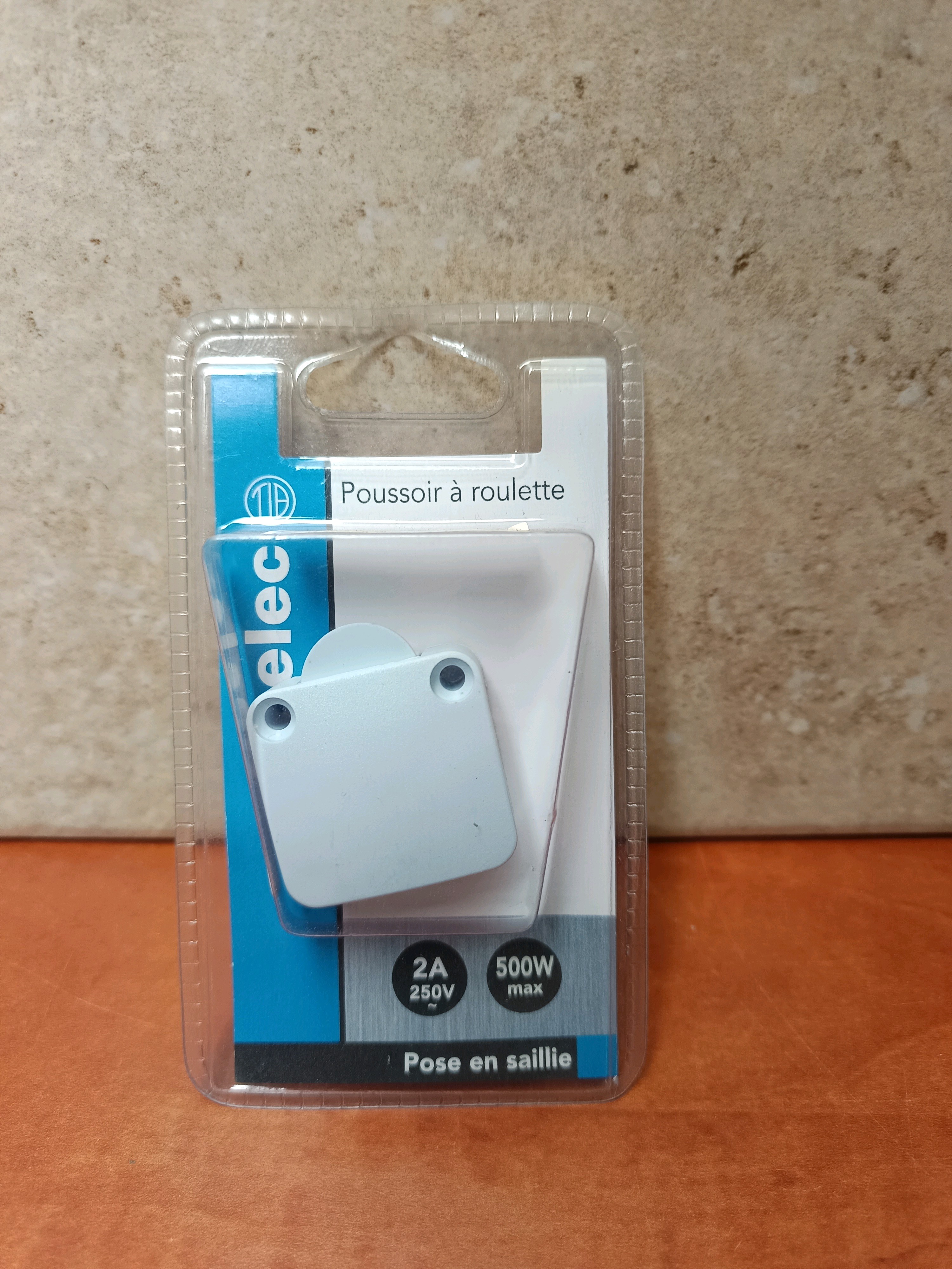 Poussoir à roulette – pose en saillie, 2A 250V, 500W max