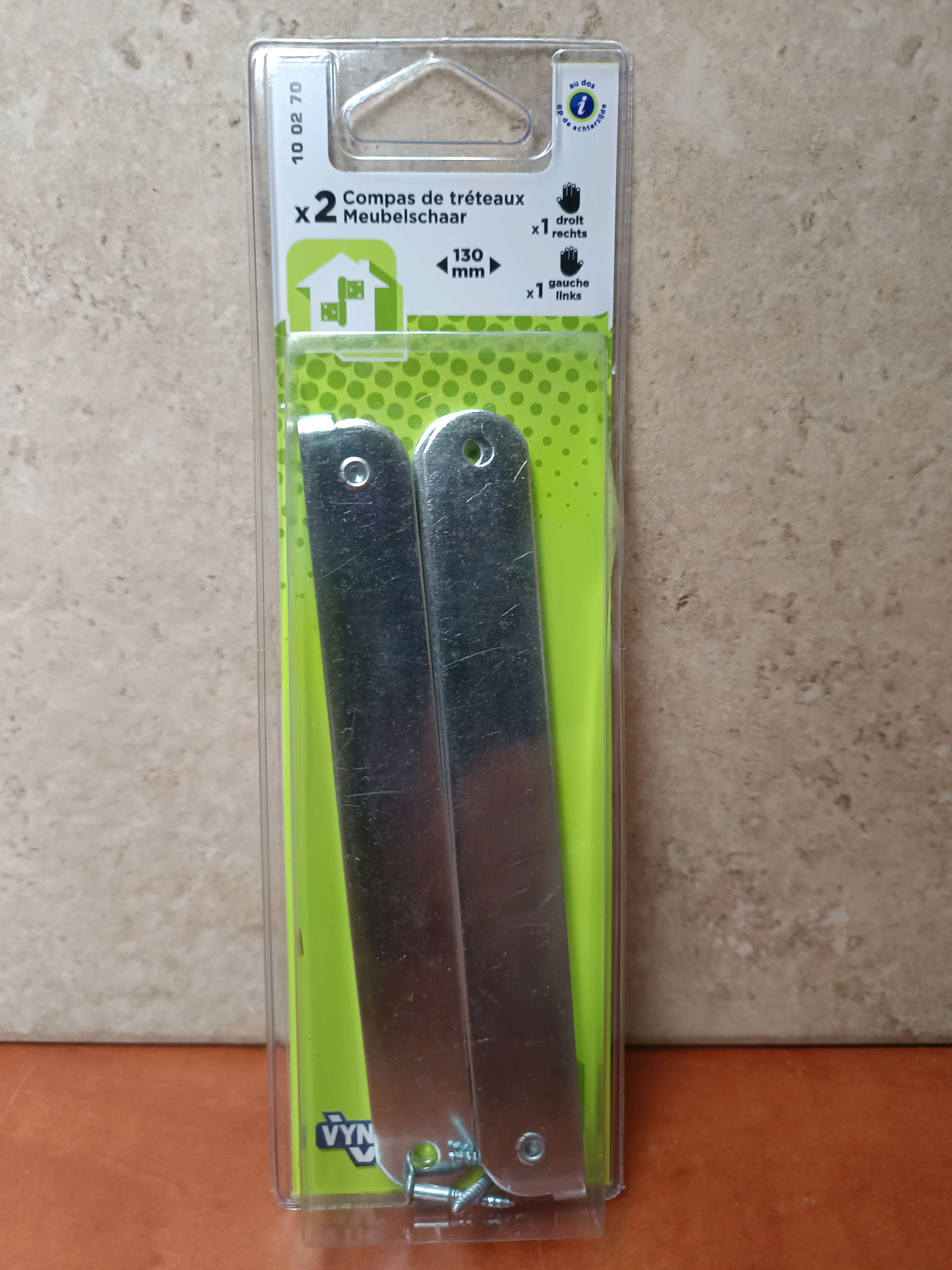 Vynex Compas de tréteaux 130 mm (x2)