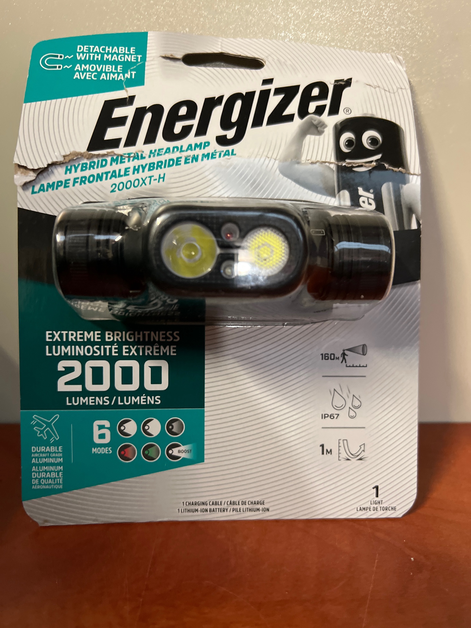 Energizer 2000XT-H lampe frontale hybride en métal - 2000 lumens