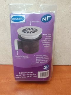Rousseau Bonde pour receveur de douche Ø 90 mm - grille inox