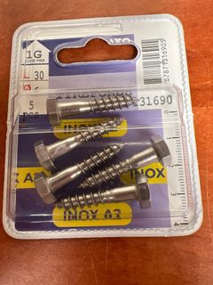 Vis inox A2 tête hexagonale Ø4 x 30 mm