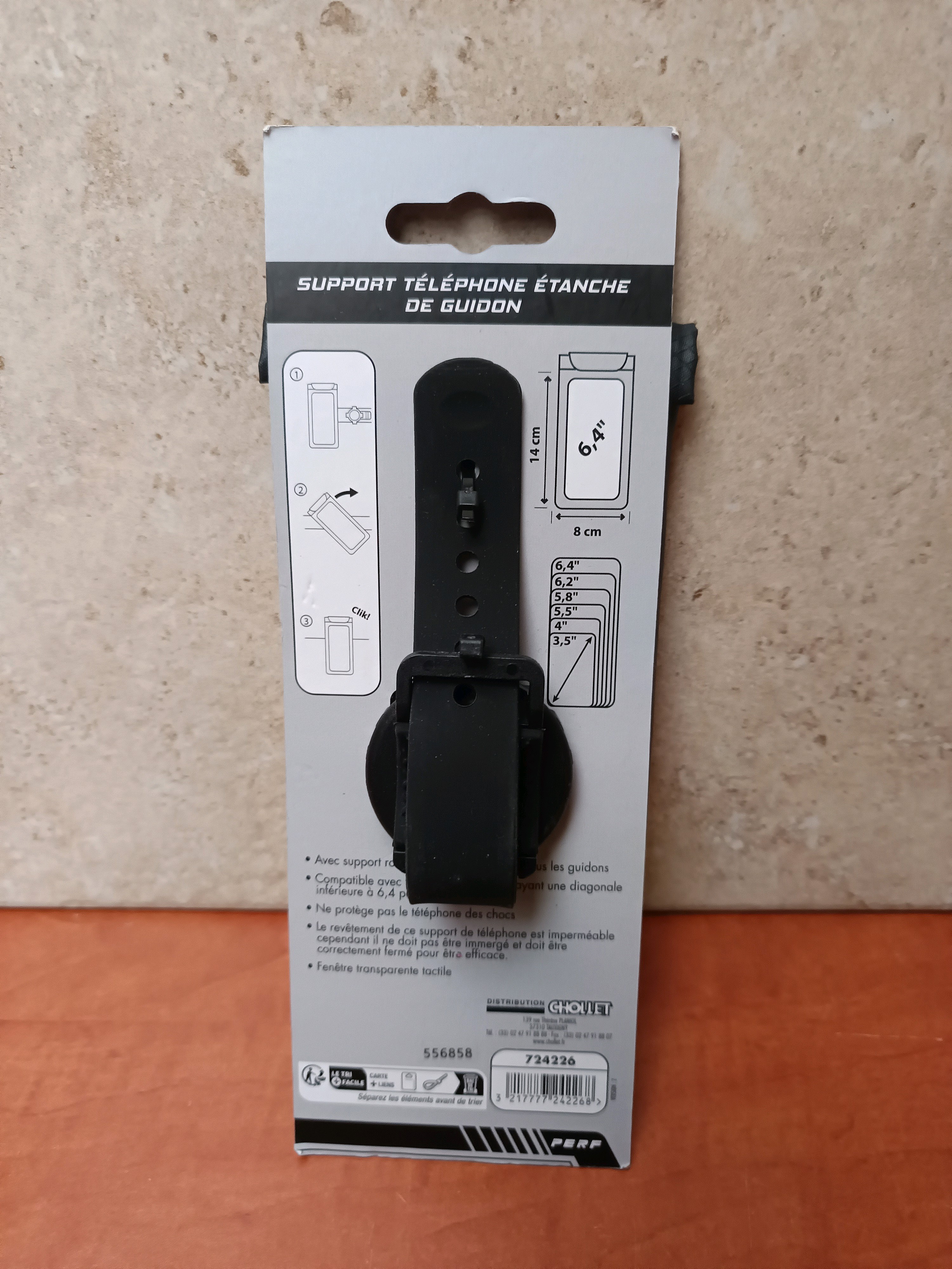 Support téléphone étanche pour guidon (jusqu’à 6,9 pouces)