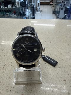 Montre automatique Yonger & Bresson YBH 8360-01 cadran noir bracelet cuir
