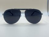 Lunettes de soleil aviateur à monture métal et verres noirs — photo 1