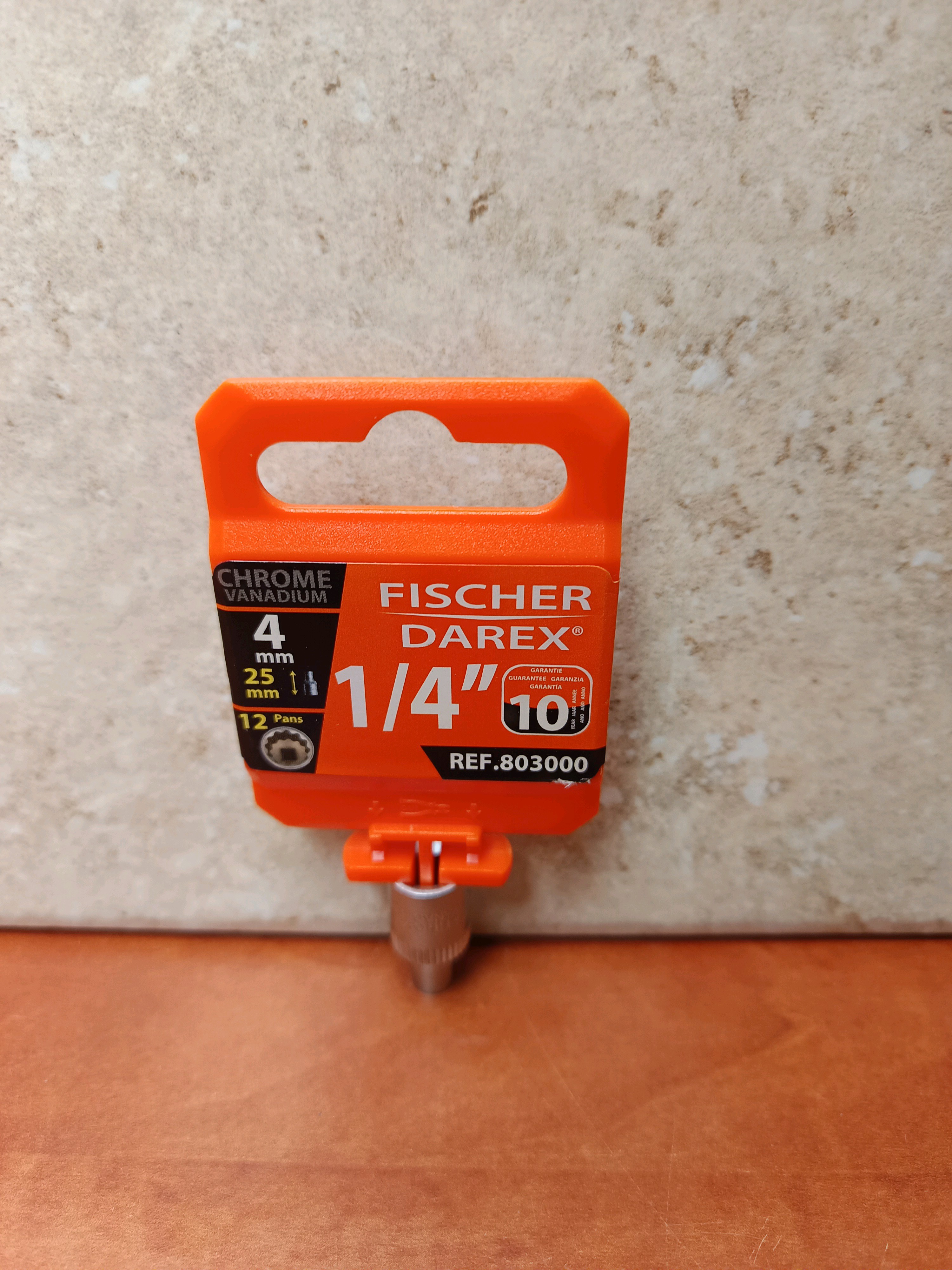 Fischer Darex douille 1/4'' 4 mm en chrome vanadium