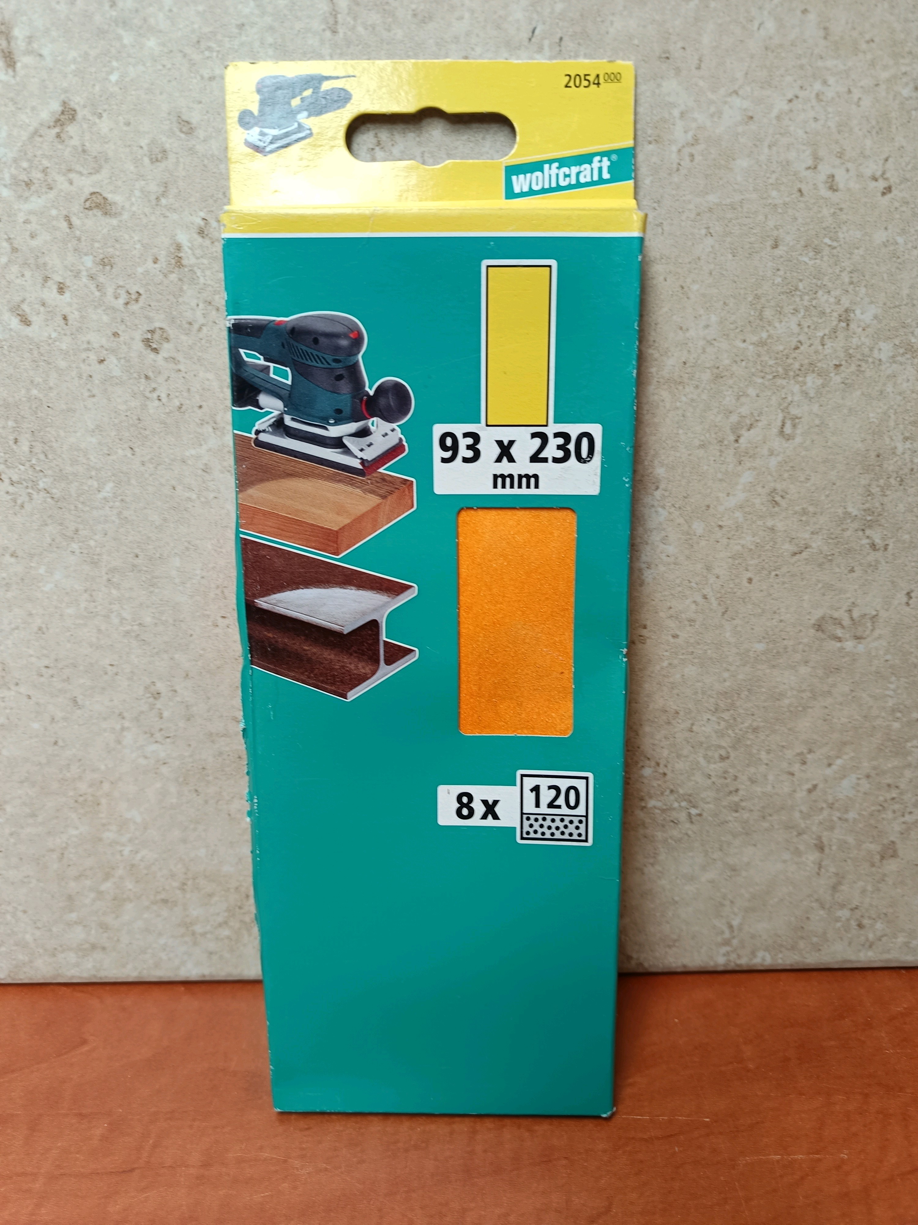 wolfcraft 2054 000 papier abrasif 93 x 230 mm, grain 120