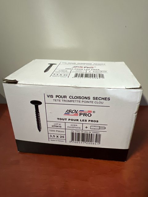 ISOL PRO vis pour cloisons sèches 3.5 x 25 mm (tête trompette, pointe clou) - boîte 1000 pièces