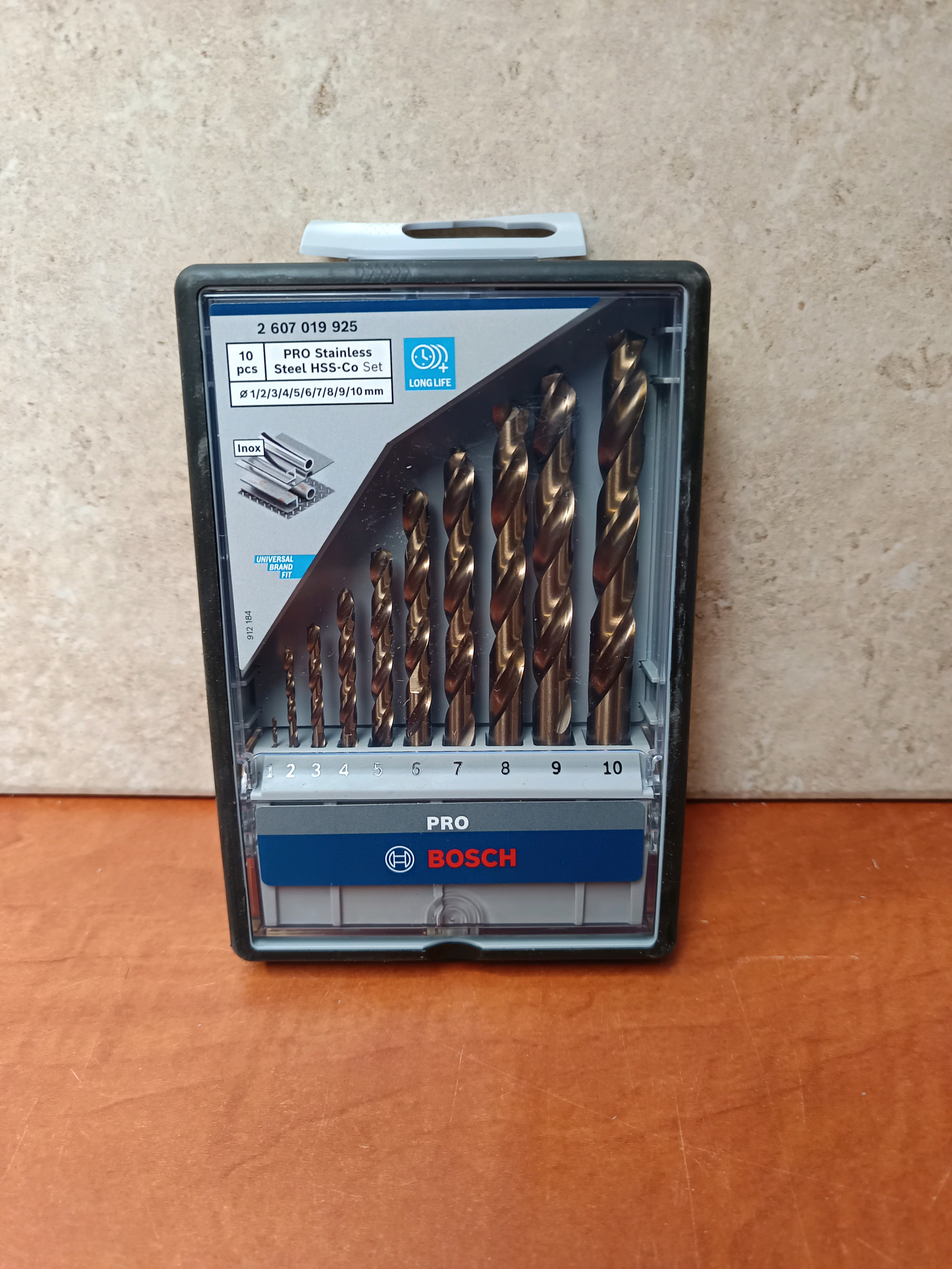 Set de 10 forets à métaux rectifiés HSS-co Robust Line, pointe de perçage 135° BOSCH 2607019925